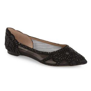 Badgley Mischka Collection Gigi Crystal Pointed Toe Flat